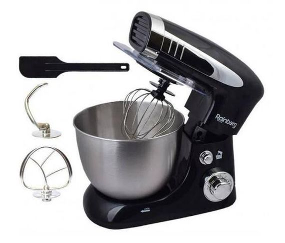 Планетарний міксер тістоміс Rainberg RB 8081 5 швидкісних режимів 3 насадки з чашею кухонний ручний 1500 Вт