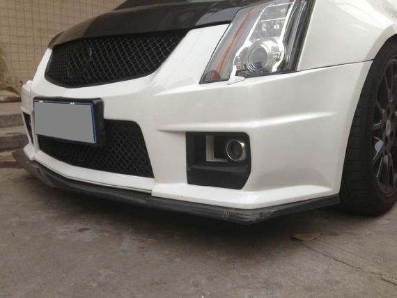 Накладка на передній бампер Lip V1 (для CTS V Coupe, Карбон) для Cadillac CTS 2007-2014 рр | Зображення 1