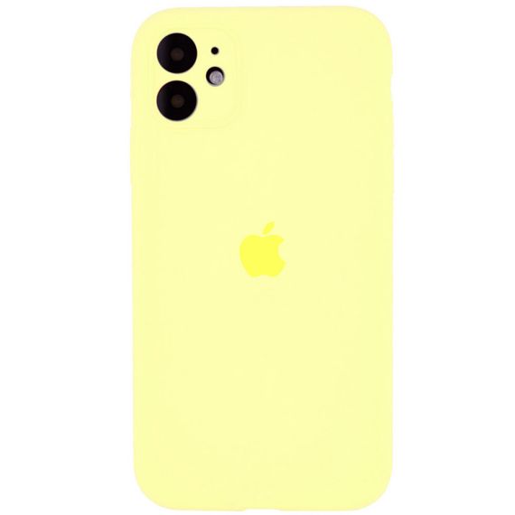 Чехол Silicone Case Full Camera Protective (AA) для Apple iPhone 12 (6.1") Желтый / Mellow Yellow