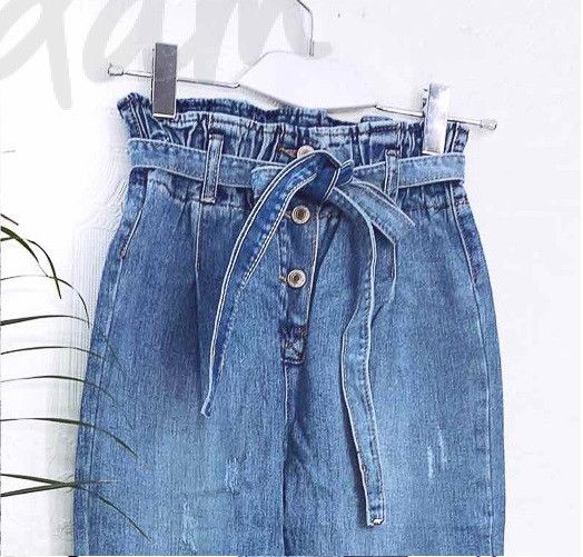 Джинси жіночі jeans мом з царапками весняний коттоновый 27, 28, 29, 30 розміри DM-3679 Блакитний | Зображення 4