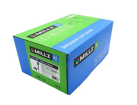 Змішувач для ванни короткий гусак MILLZ чорний MRS-AL-F1(Black) 1/10 | Зображення 3