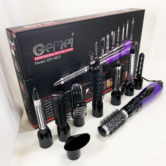 Профессиональный фен для укладки волос с насадкой Gemei, Фен для укладки волос с функцией ионизации AL-65 | Зображення 5