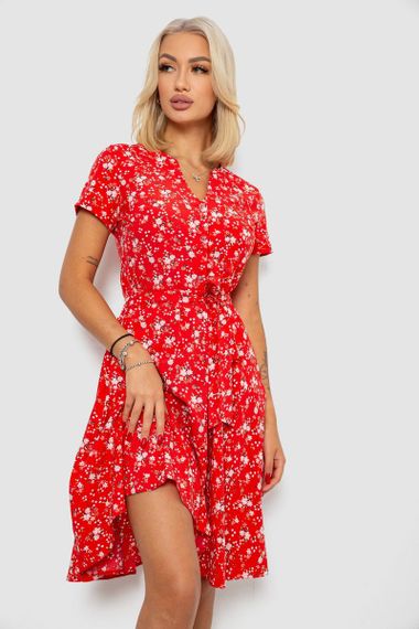 Платье софт с принтом, цвет красный, 230R0032 | Зображення 1