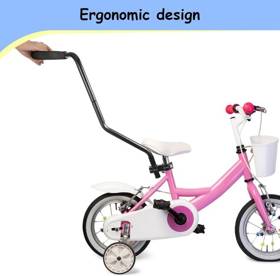 Ручка-держатель для обучения езде на детском велосипеде толкатель для балансировки беговела алюминиевый черный | Зображення 1