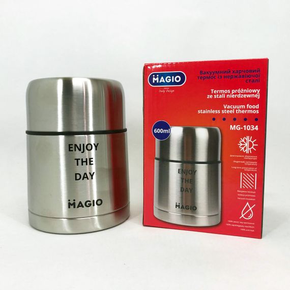 Ланч бокс для детей Magio MG-1034 600 мл, Термос для горячих блюд, Двойной термос JY-923 для еды | Зображення 6