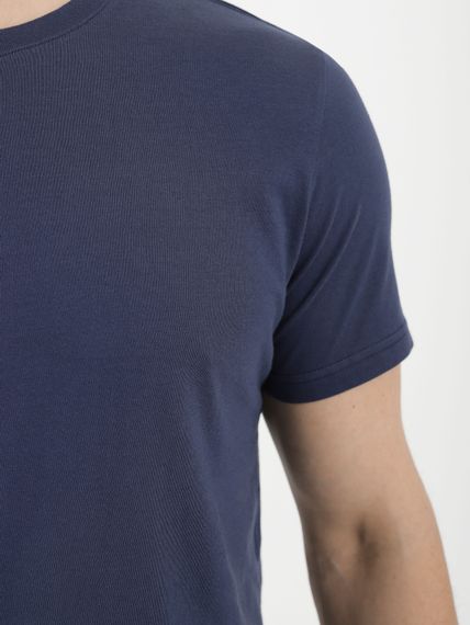 Футболка для чоловіків однотонна синя, 2XL | Зображення 2