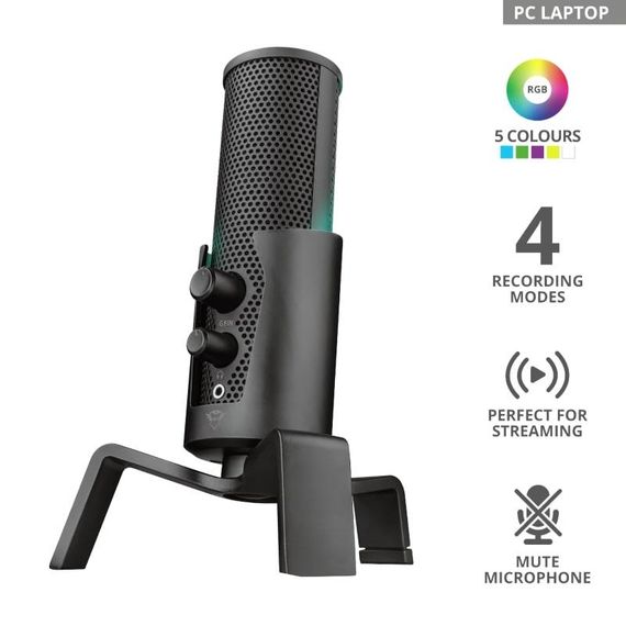 Микрофон для ПК Trust GXT 258 Fyru USB 4-in-1 Streaming Microphone Black (23465_TRUST) | Зображення 8