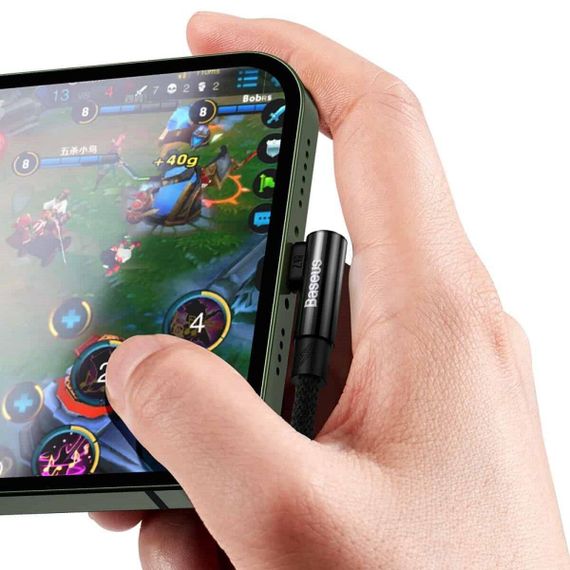 Кабель Baseus MVP 2 Elbow-shaped Fast Charging Data Cable USB to iP 2.4A 1m Black | Зображення 8