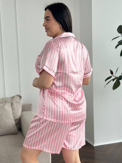 Рожева піжама для дівчат PLUS SIZE з шортами | Зображення 7