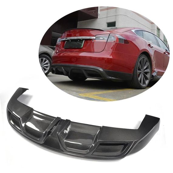 Задний диффузор V1 (2012-2016, Карбон) для Tesla Model S 2016- гг
