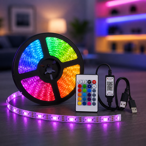 Гибкая светодиодная лента RGB USB 20м / RGB лента / USB Led лента + пульт
