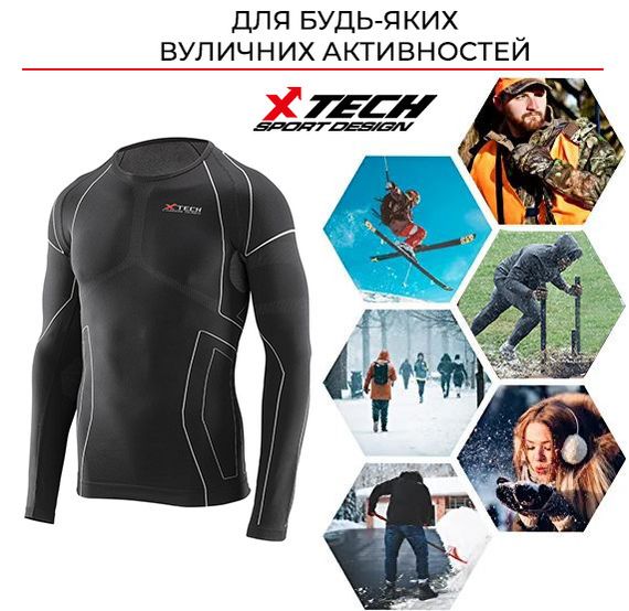 Термокофта (лонгслів) X TECH Maglia Race 3 Munica Lunga  giroc Nero XXL/XXXL Чорна | Зображення 5