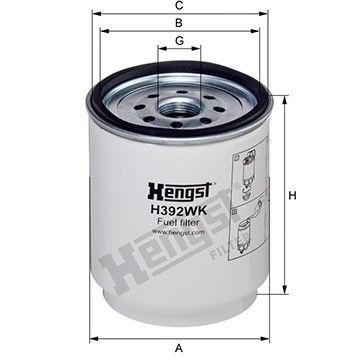 Фильтр топливный Renault Truck Magnum 06-/ Kerax 05-/ Volvo Truck 05-, Hengst, H392WK,