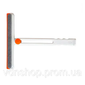 Скребок водосгон для мытья стекол складной с абразивной губкой и резиновым лезвием для окон зеркал душа Оранжевый HP-35015-27O