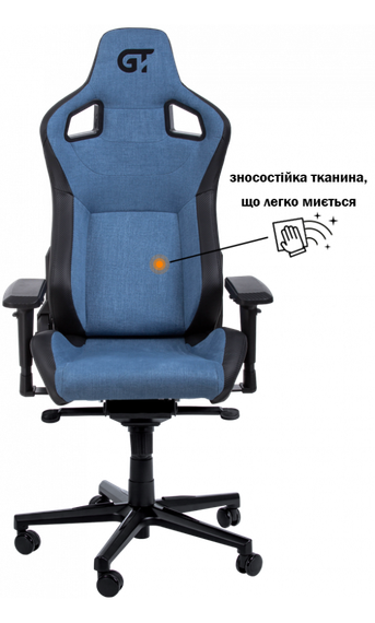Кресло геймерское GT RACER X-8005 Light blueBlack | Зображення 3