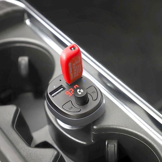 FM трансмиттер модулятор с Bluetooth HOCO E41 Автомобильная двойная USB зарядка Черный | Зображення 4