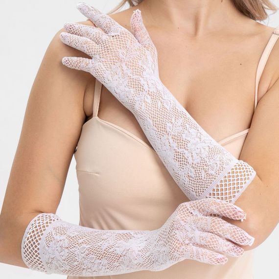 Довгі рукавички Babydoll Універсальний. Білий 1506-1 | Зображення 8