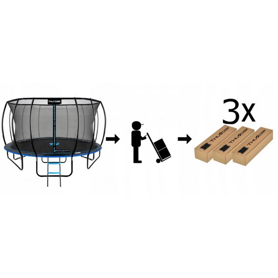 Батут із внутрішньою сіткою THUNDER Inside Ultra 16FT 490 см Black/Blue | Зображення 1