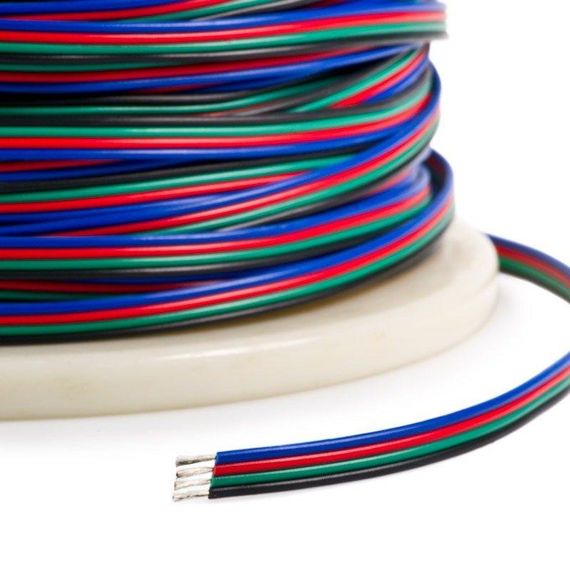 Дріт PROLUM™ 4Р для RGB LED стрічки 4х0.2 ммAWG24UL1007