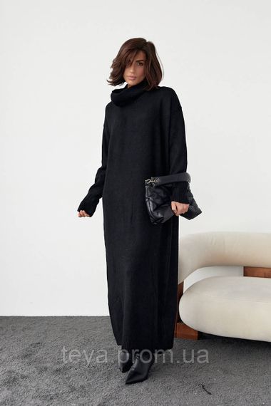 В'язане плаття oversize з високим горловиним кольором чорний розмір M FL_000905 | Зображення 3