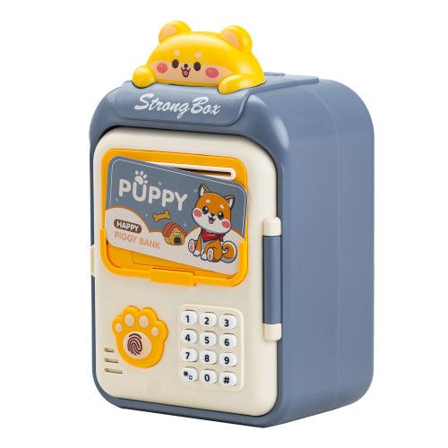 Скарбничка сейф для дітей з відбитком пальця та кодовим замком для грошей електронна від батарейок 14х10.5х24 см Lugi HP12265BL | Зображення 7