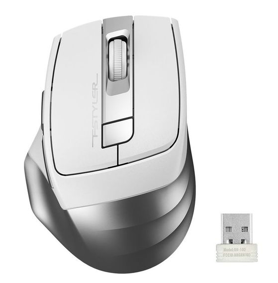 Миша бездротова безшумна A4Tech Fstyler FG35S (Silver), USB, колір білий+сірий