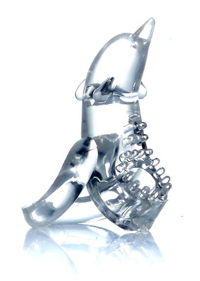 Ерекційне кільце - Dolphin Vibro CockRing Clear | Зображення 5