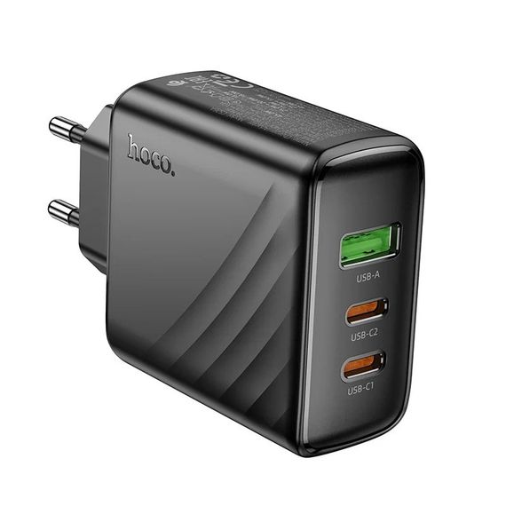 СЗУ 110-240V HOCO CS26A 1xUSB-A, 2xUSB-C, 3A, PD45W+QC3.0, Black