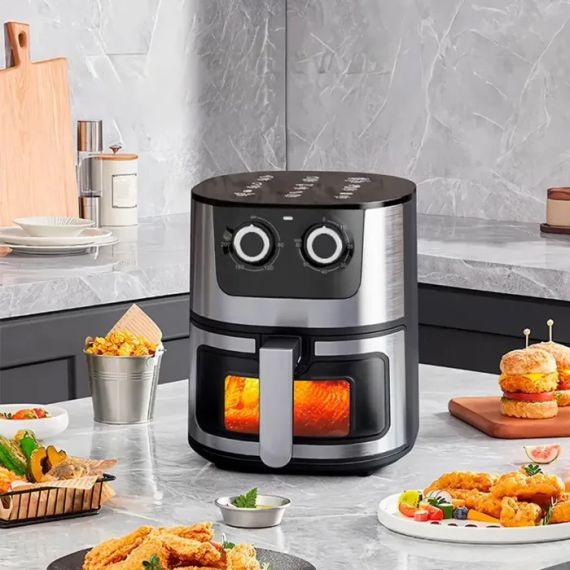 Безоливна електрична Аерогриль Rainberg RB-2269 на 8 л 4200 W | Зображення 2