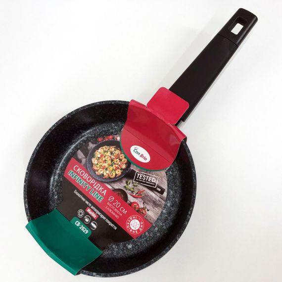 Сковорода з індукцією 20 см Con Brio СВ-2029 антипригарне покриття можна мити в посудомийній машині | Зображення 4