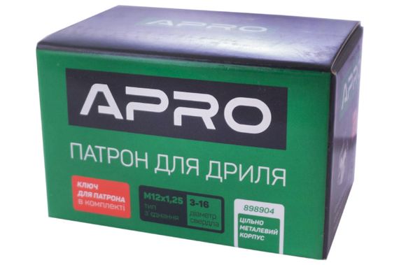 Патрон для дрели с ключем Apro - M12 x 1,25 x 3-16 мм (898904) | Зображення 3