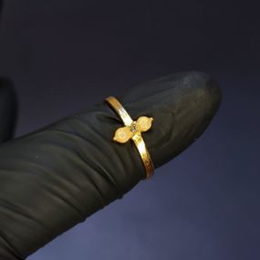 Кольцо #26 для фото ногтей (маникюра) цвет золото