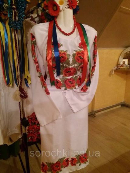 Сукня жіноча з вишивкою , квіти , "маки червоні" . | Зображення 2