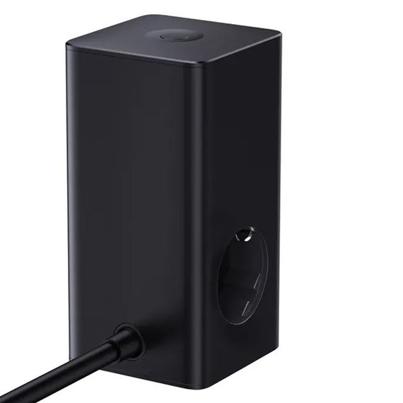 МЗП Baseus PowerCombo Tower PowerStrip 100W (2USB-A/2C/2Socket) (1.5m) (E00023609113-00) Cluster Black | Зображення 3