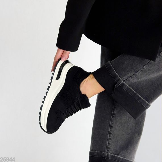 Молодежные теплые очаровательные черные кроссовки шок-цена | Зображення 6