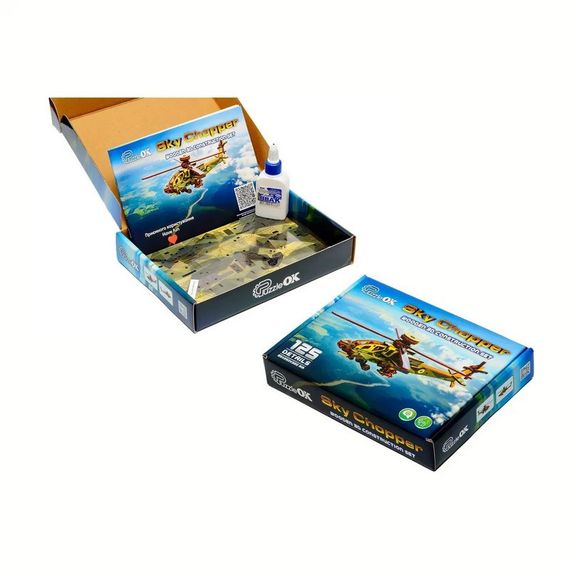 Деревянный 3D конcтруктор "Вертолет" Puz-00954, 125 деталей | Зображення 1