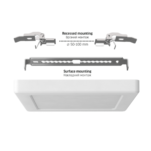 LED Світильник 12W квадратний білий VL-DL6S-12CW Videx | Зображення 3