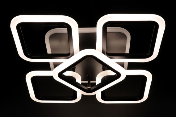 Люстра світлодіодна стельова LED світильник для квартири на стелю лед з пультом 25748 Чорний 11х41х55 см. | Зображення 3