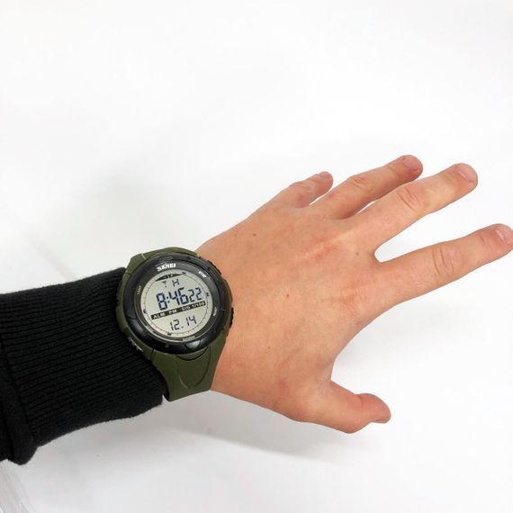 Мужские часы Skmei 1025AG ARMY GREEN, армейские часы противоударные. Цвет: зеленый | Зображення 5