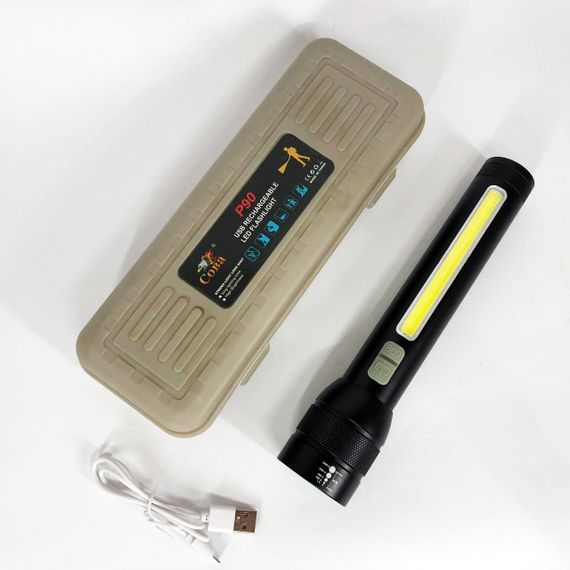 Ліхтарик потужний акумуляторний для дому CB-C23-P90+COB, Ліхтар акумуляторний LED ліхтар SG-17 | Зображення 1