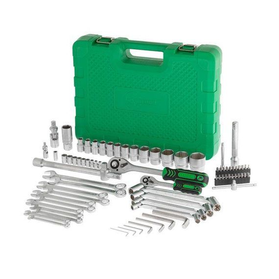 Набір інструментів, 1/2" + 1/4", 77 од., головки: 4-32 мм, біти 22 од., ключі: 7-19 мм, кейс INTERTOOL | Зображення 2