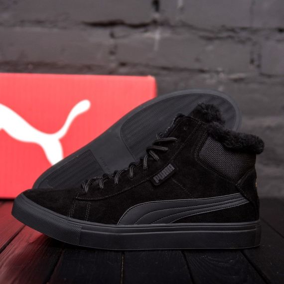 шкіряні зимові ботинки  Puma чорні. | Зображення 6