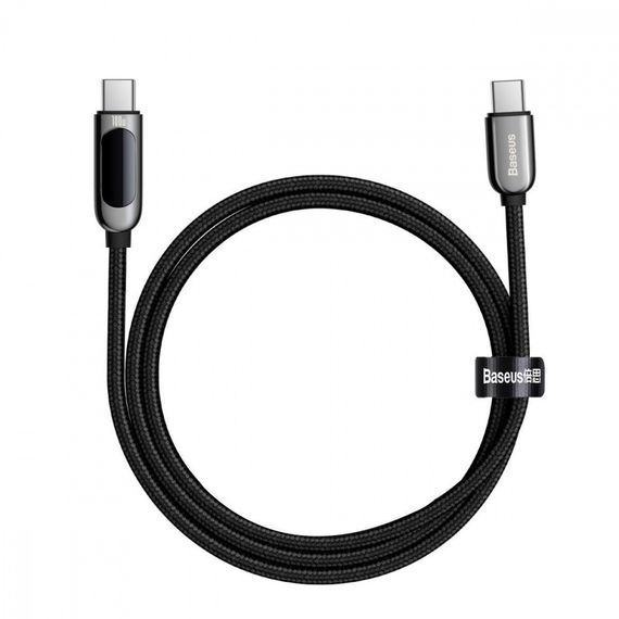 Кабель Baseus Display Fast Charging Type-C to Type-C 100W (1m) dark green | Зображення 5