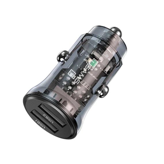 АЗП Usams US-CC162 C31 15W Transparent Dual USB A+A Mini Car Charger | Зображення 5