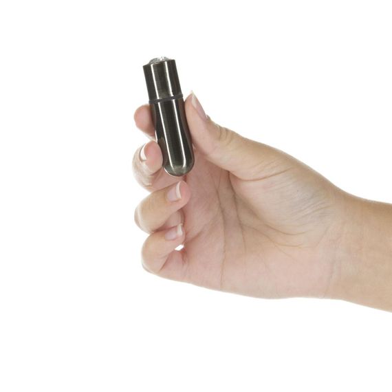 Вибропуля PowerBullet First-Class Bullet 2.5″ with Key Chain Pouch, Gun Metal, 9 режимов вибрации sexstyle | Зображення 2