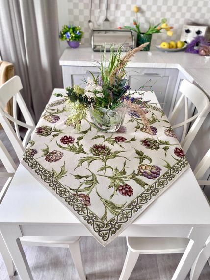 Скатертина гобеленова ARTICHOKE Limaso, 97х100, Квадратна, Квітковий, Без люрексу, 60% поліестер, 24% бавовна, 16% акрил, Гобелен | Зображення 5