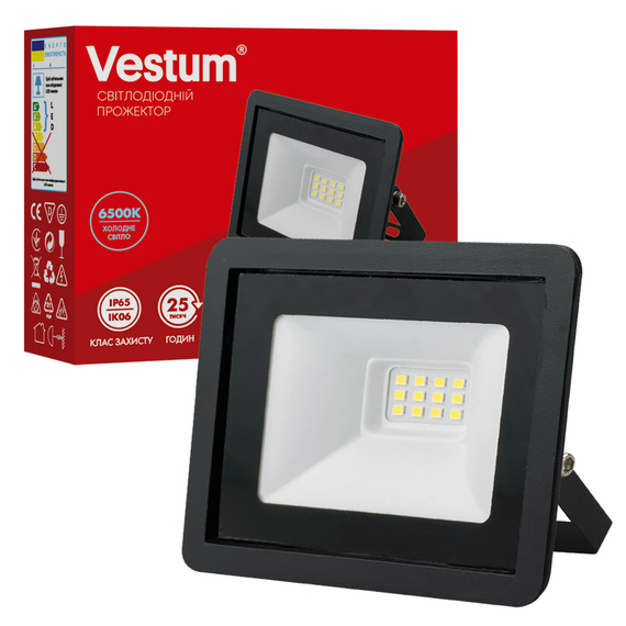 Світлодіодний прожектор Vestum 10W 6500K 180-260V IP65 1-VS-3013