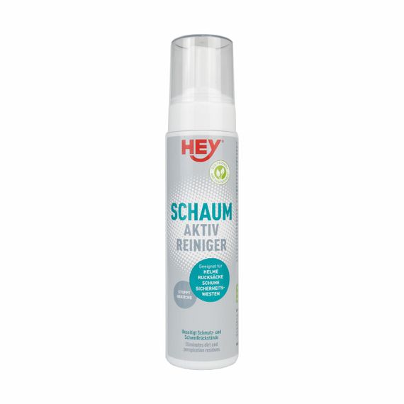 Пінний очищувач спорядження Hey-Sport Schaum Aktiv Reiniger 200мл, Очищення шкіри пластику рюкзаків шоломів