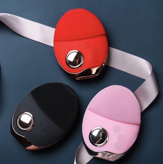 Ультразвукова Електрична Силіконова Щітка Масажер Для Обличчя з Функцією фототерапії Чорна | Зображення 8