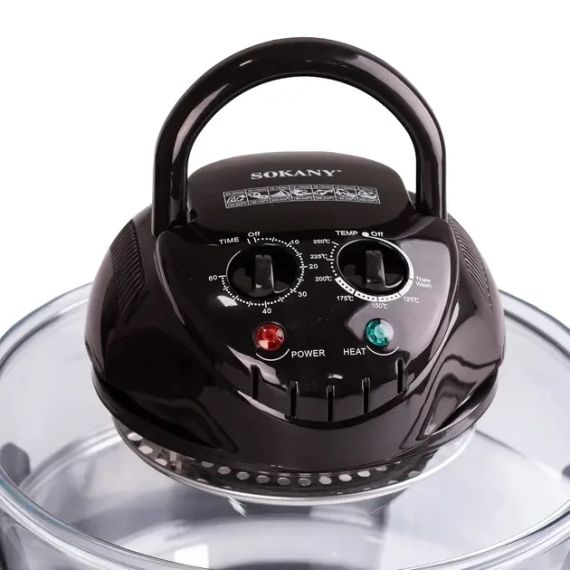 Аерофритюрка 6в1 SOKANY SK-560 електрична аерогриль 13 л 1400 Вт галогенна піч температура до 250 С | Зображення 5